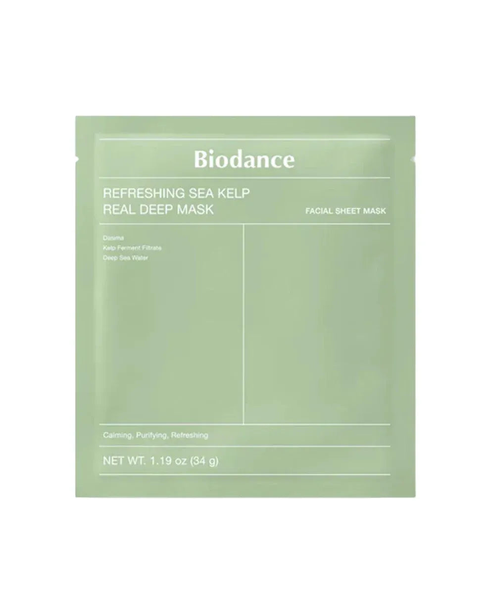 Mascarilla Refrescante de Algas Marinas Real Deep Biodance