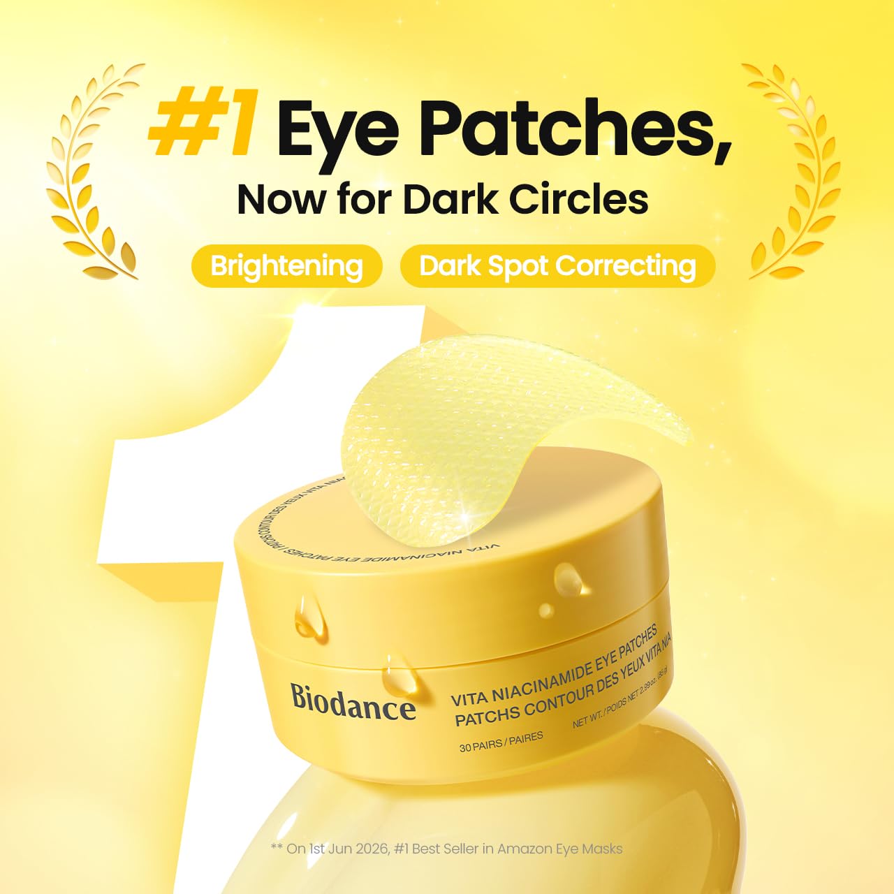 Vita Niacinamida Parches para el contorno de ojos 30 Pares Biodance