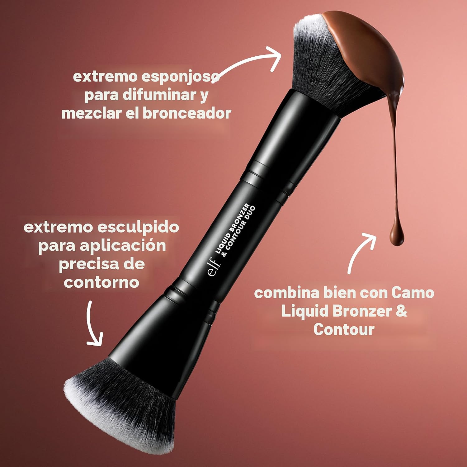 Brocha Doble para Bronceador Líquido y Contorno ELF