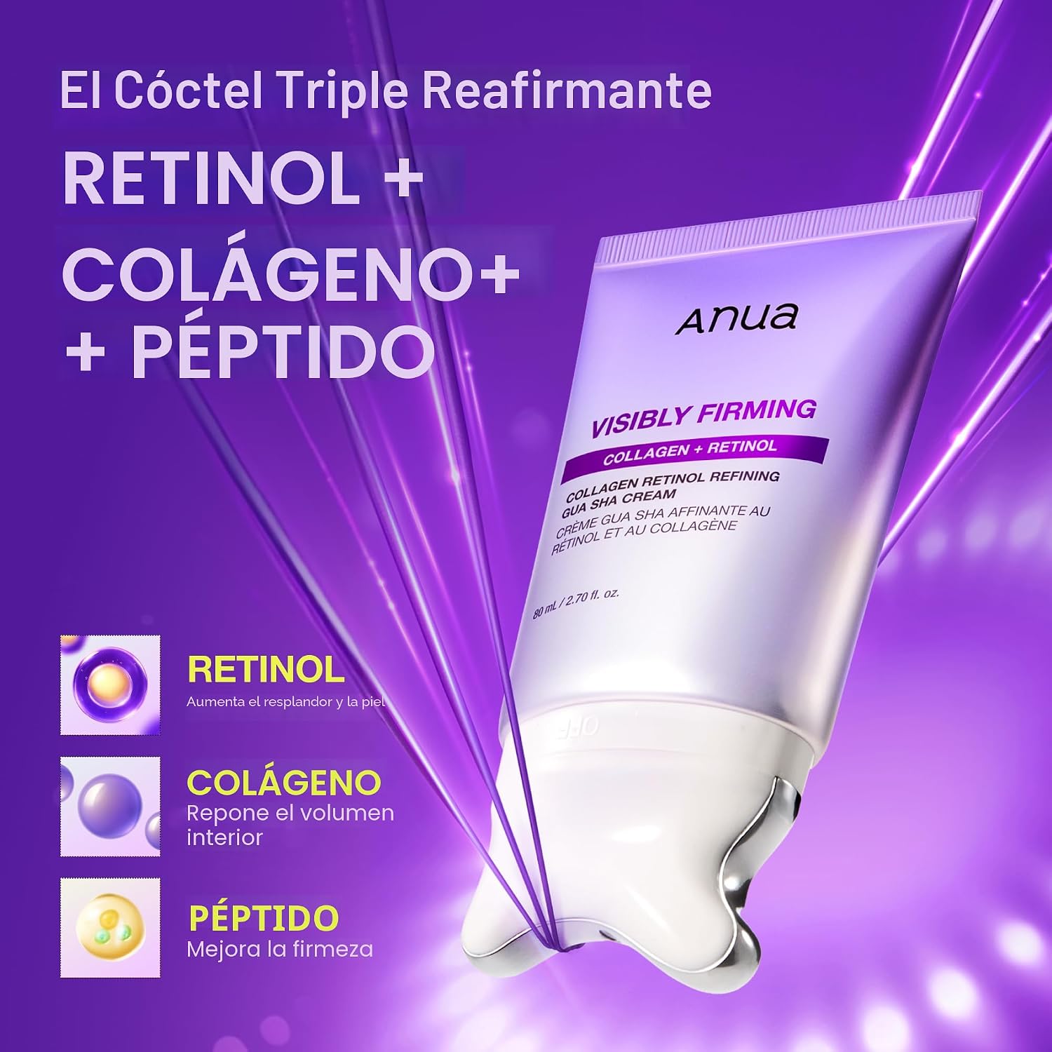 ANUA Collagen Gua Sha Retinol Cream – Crema Reafirmante para Cuello y Escote 80 ml