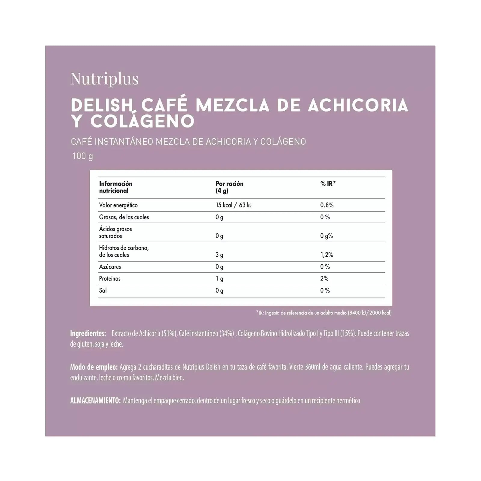 Delish Café Mezcla de Achicoria con Colágeno Farmasi