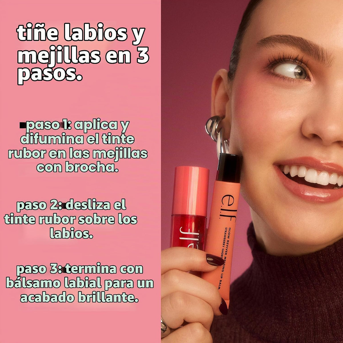 ELF Sheer You Glow Lip & Cheek Duo - Tinte para rubor y bálsamo labial