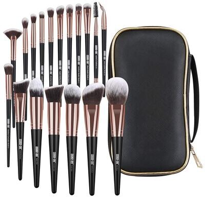 Set 18 brochas Kabuki con estuche profesional de maquillaje MAANGE